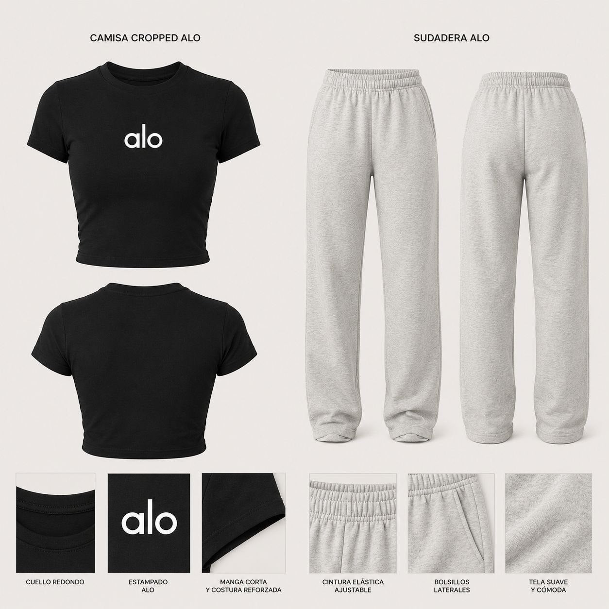 Conjunto Alo Negro Gris