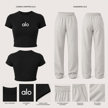 Conjunto Alo Negro Gris