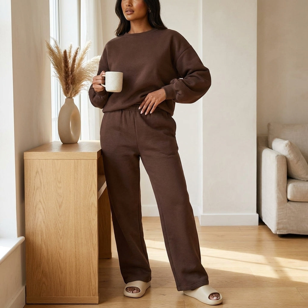 Conjunto Sudadera Basic Cafe