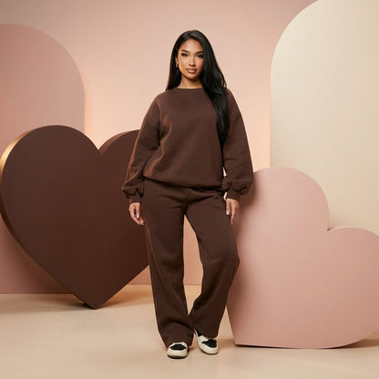 Conjunto Sudadera Basic Cafe