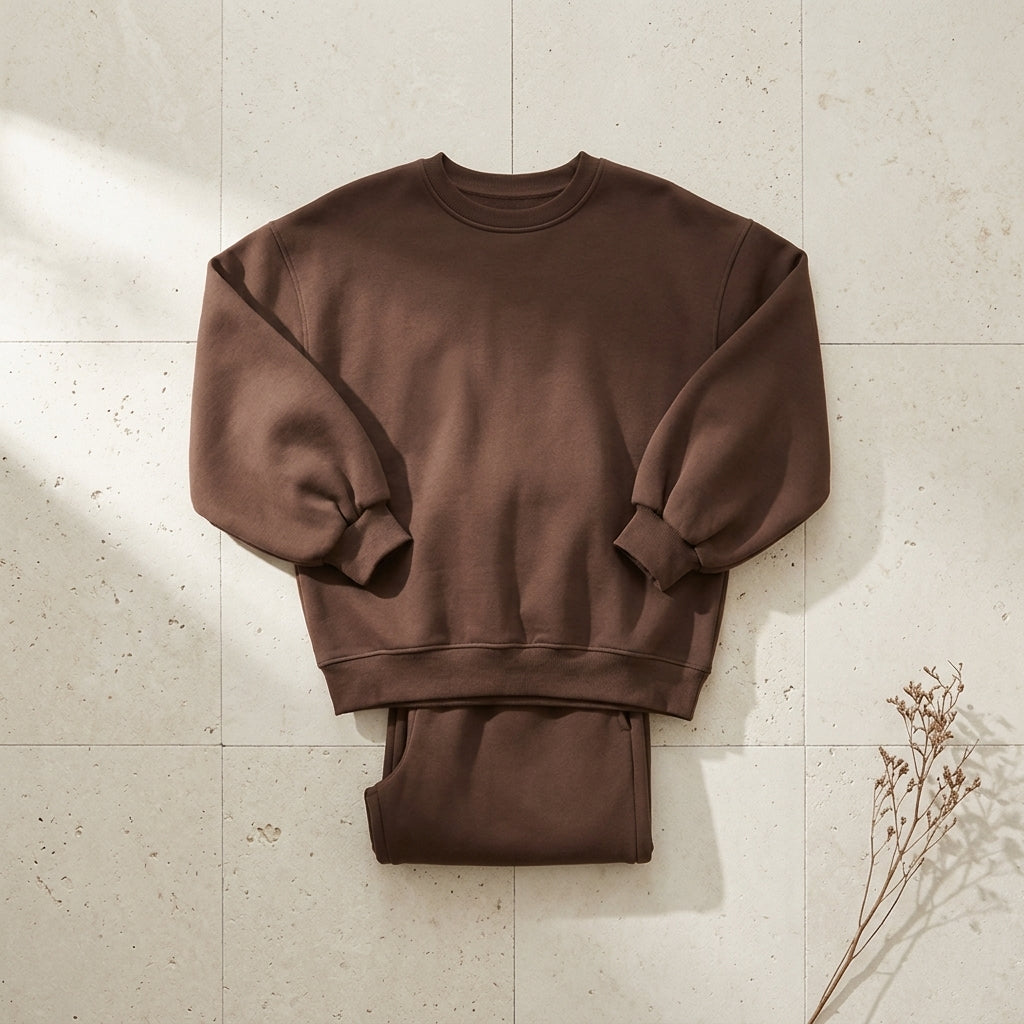 Conjunto Sudadera Basic Cafe